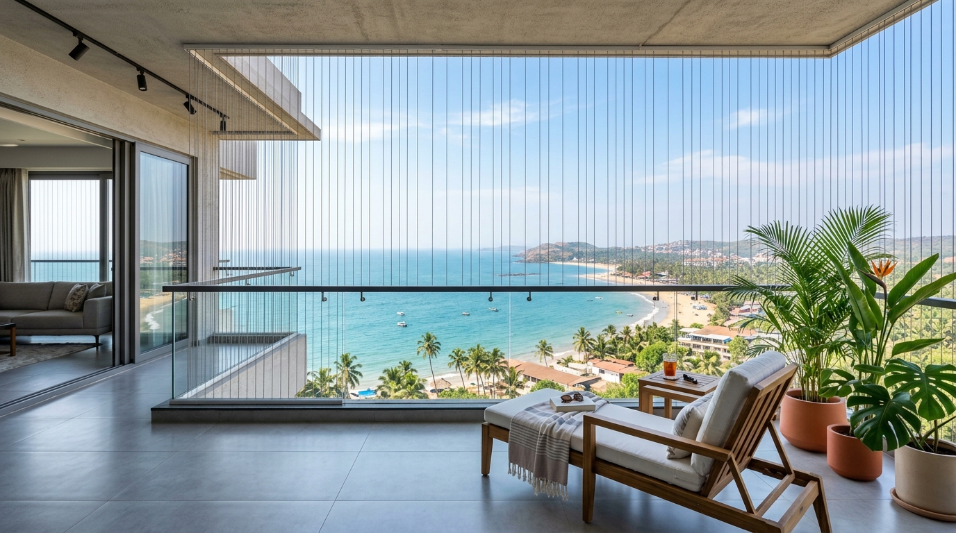 High-Rise Balcony Invisible Grills